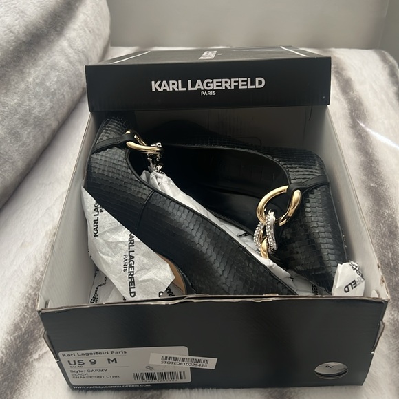 Karl Lagerfeld Paris - snakeskin print leather pumps - Picture 9 of 9